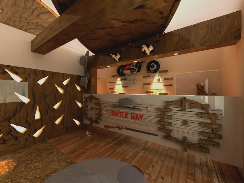 Rustic themed restaurant