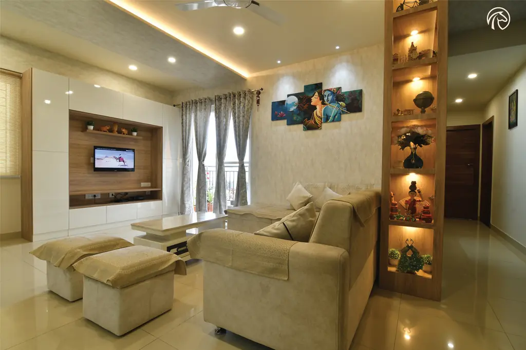 Warm living room TV unit